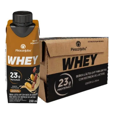 Kit C\u002F12 Bebida Whey Pasta De Amendoim Piracanjuba 250ml | MercadoLivre