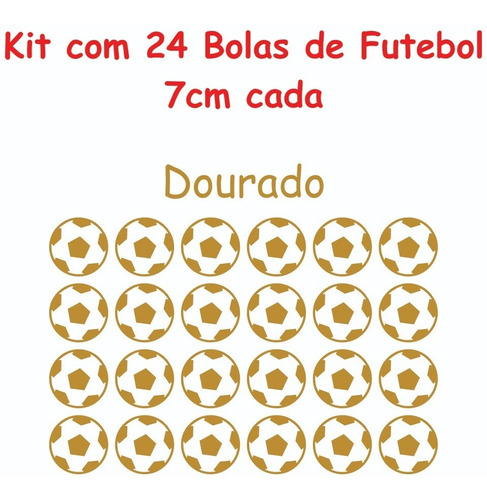 24 Adesivos Decoração De Parede Bola De Futebol Imprimax 7cm