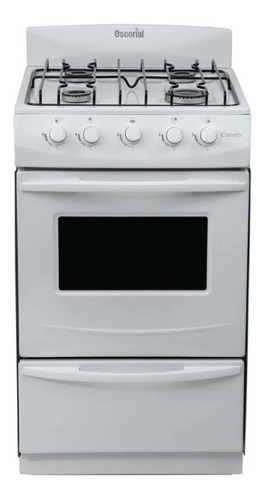 Cocina Escorial Candor Gas Envasado 4 Hornallas  Blanca Puerta Con Visor