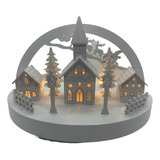 Adorno Navidad Con Luz Bosque 25x16 Cm Deco Tendencia