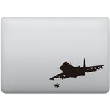 Adesivo Tablet Notebook Avião Jato Soltando Míssil Macbook