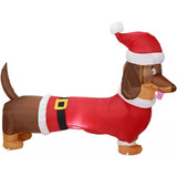 Decoración Inflable De Navidad For Perro Salchicha 1.5mts