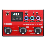 Pedal Boss Ve-22 Efeito Para Voz E Preamp De Microfone Cor Vermelho