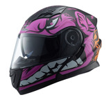 Casco Abatible Iron Racing Dot Ir-190 King Rosa Con Luz