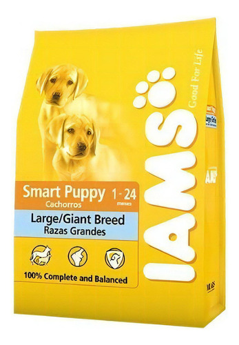 Alimento Iams Smart Puppy Para Perro Cachorro De Raza Grande Y Gigante En Bolsa De 15 kg