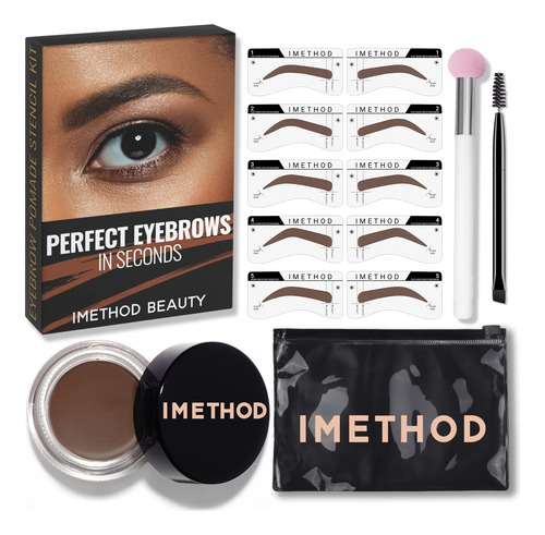 Imethod Kit De Sellos De Cejas Y Plantillas De Cejas, Kit De