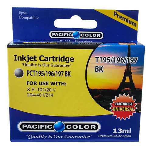 Tinta Alternativa Pacific Color T195/196/197 Black 13 Ml