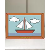 Los Simpson Cuadro Barco Bastidor Regalo 20x30