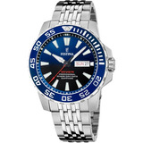 Reloj Festina F20661.1  Hombre The Originals/diver Azul Color De La Malla Plateado
