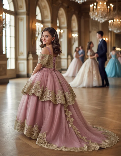 Vestido De Fiesta Ivanna Para Niña Elegante Con Cauda | Meses sin interés