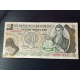 4 Billetes De 20 Pesos Oro Colombiano