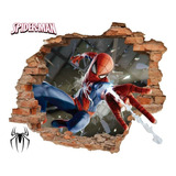 Decoración Spiderman 3d Para Cuarto De Niño Pared Rota 65x55