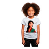 Camiseta Infantil Menina Princesa Mulan Parada Sorrindo Rost