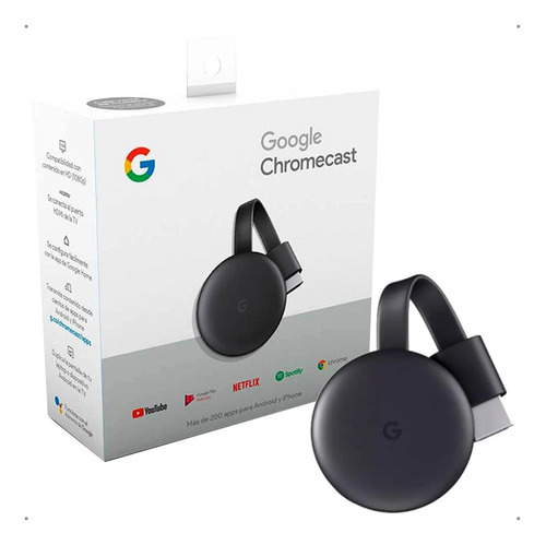 Google Chromecast Ga00439 3ª Geração Full Hd Carvão