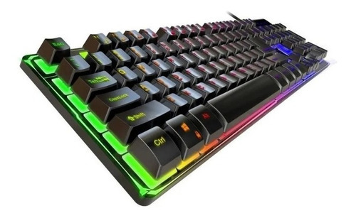 Teclado Gamer Gx Scorpion K8 Semimecánico Retroiluminado Rgb Color Del Teclado Negro Idioma Español España