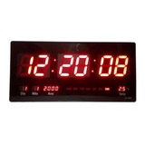 Relógio De Parede Grande Led Digital Calendario Termo 46cm