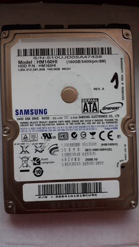 Hd Hard Disk Samsung 160gb Hm160hi Com Um Bad Block Funciona