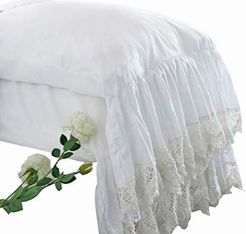 Queen's House Fundas De Almohada Blancas Vintage Farmhouse C