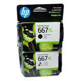 Kit Original Hp 667xl Negro 667xl Tricolor 3ym81al 3ym80al