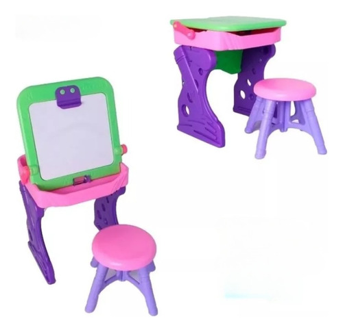 Mesa Escritorio Pupitre Tablero Infantil +silla Niños +obse