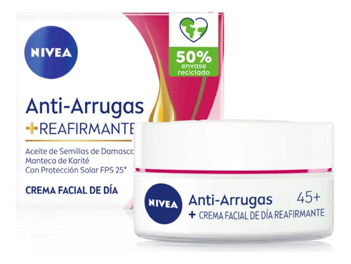 Crema Antiarrugas De Día 45+ Reafirmante Nivea Fps 25 50 Ml