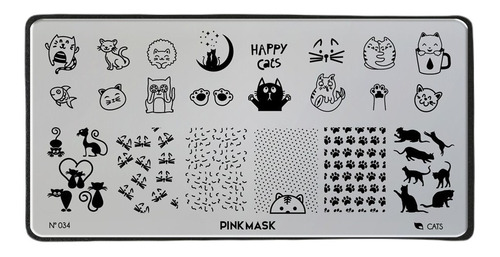 Placa Stamping Pink Mask #34 Cats  