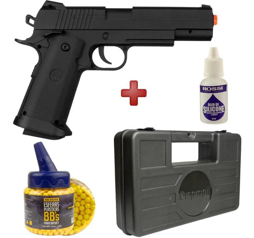 Pistola Airsoft Full Metal 1911 V18 6mm + Kit Acessórios