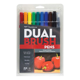 Marcadores Primarios Dual Brush Pen Art 10 Pack Tombow