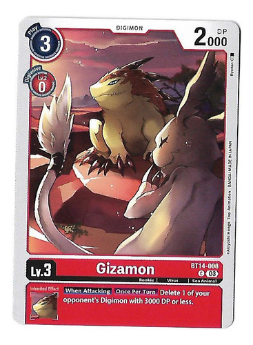 Digimon Ccg Gizamon - Common Bt14 Frete Incluso