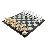 Jogo De Xadrez Damas Gamão Madeira P Viagens 34x34cm Chess