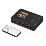 Switch Hdmi 3x1 Selector Multiplicador Con Control Remoto