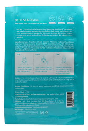 Mascarilla Facial Coreana X Pieza - Del Mar - Sheet Mask 