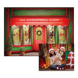 Allenjoy 7x5ft Red And Green Christmas Store Backdrop Santa 