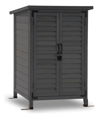 Armario De Almacen Exterior Puertas Duales Madera Gris Mcomb