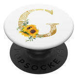 Sunflower Pop Socket White Letter G  Soporte Para Telé...