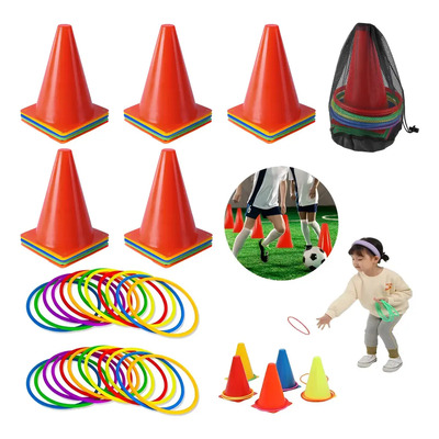 50pcs Kit Entrenamiento Agilidad Futbol Paquete,25 Conos + 25aros,Cono Entrenamiento Futbol Accesorios Para Hogar, Escolar, Adecuado Como Regalo , Fiesta De Navidad Para Niños | MercadoLibre