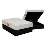 Cama Box Baú Queen: Colchão Espuma Castor D33 Sleep Max Rel