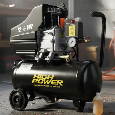 Compresor De Aire Electrico High Power Higcom-2518 Accesorio 25 Lts 2.5hp 135 L\u002Fmin Color Negro Fase eléctrica Monofásica Frecuencia 60 hz | Envío gratis