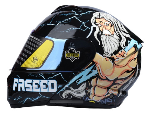 Casco Abatible Faseed Fs-908 Zeus - Negro Brillante 