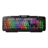 Teclado Gamer Metal Com Luzes De Led Exbom Bk-g200