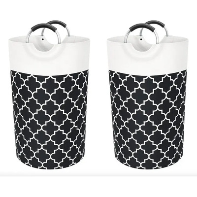 2 Pcs Cesta De Lavandería Redonda De Gran Capacidad De 82 L Con Asa, Impermeable, Plegable, Para Almacenamiento, Ropa Sucia, Para Recámara, Juguetes Y Familia, Color Negro | MercadoLibre