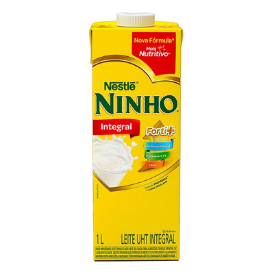Leite UHT Integral Nestlé Ninho Forti+ Caixa com Tampa 1l | Frete grátis