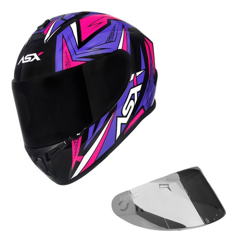 Capacete Asx Axxis Draken Vector Speedmax + Viseira Cromada