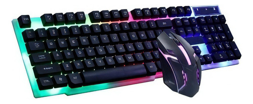 Kit Teclado Y Mouse Gamer Urban Hecate Impermeable Skyway Color Del Teclado Negro