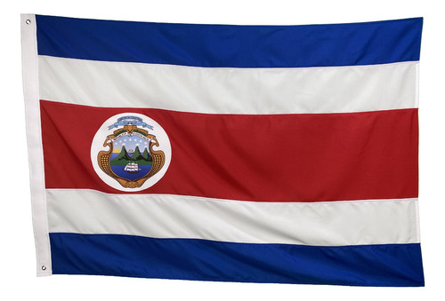 Bandeira Da Costa Rica 2 Panos (1,28x0,90) Oficial Bordada