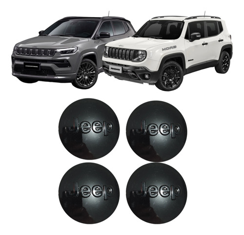 Kit 4 Tampa Calotinha Centro Roda Jeep Renegade Compass Orig