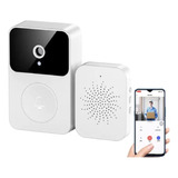 Campainha C/ Câmera Áudio Tempo Real Wifi Inteligente Cor Branco 110v/220v