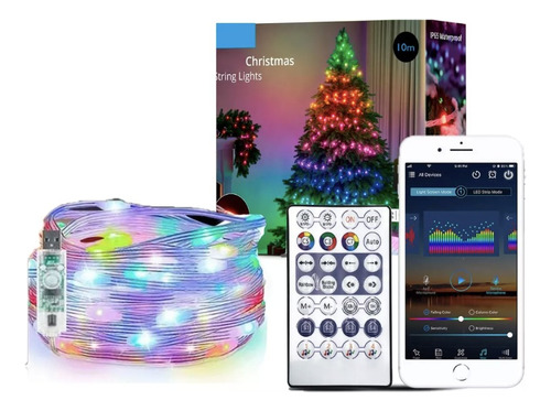 Luces Navidad Bluetooth Led Pixel Ranibow App Arbol Colores