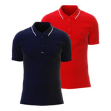 Kit 2 Camisas Gola Polo Moderna Casual Top Piquet