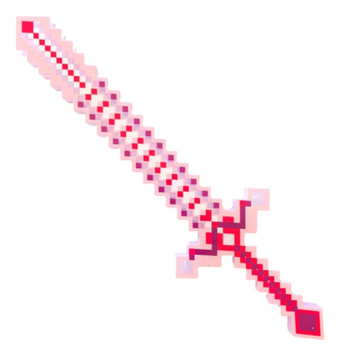 Espada De Diamante Rosa Brinquedo Com Luz E Som Minecraft